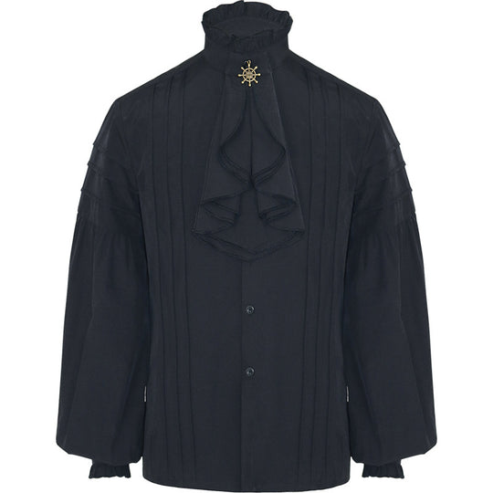 Herren nan lässiges Kurzarmshirt mit geschnürter V-Kehle, kurzem Stehkragen und weichem Baumwollmix Eb