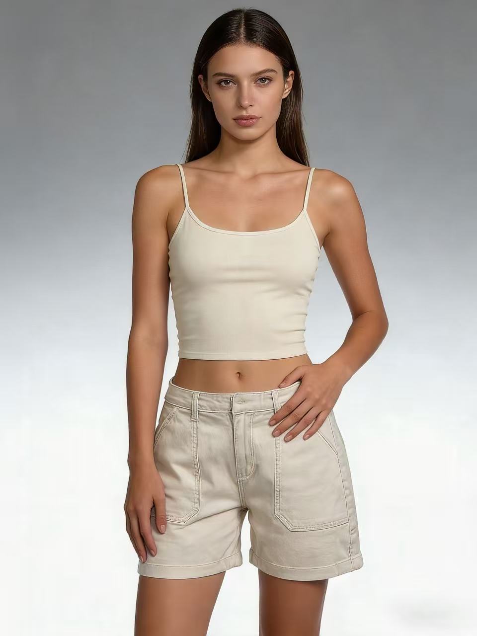 Damen lässige Sommer-Shorts mit seitlichen Taschen und komfortablem Schnitt EB