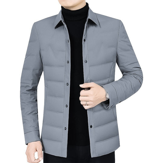 Herren Ultraleichte gesteppte Hemdjacke mit Hemdkragen und Druckknopfleiste EB