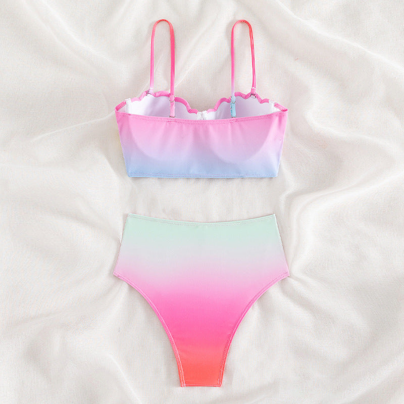 Damen Bikini-Oberteil mit Muschelform und hohem Bund EB