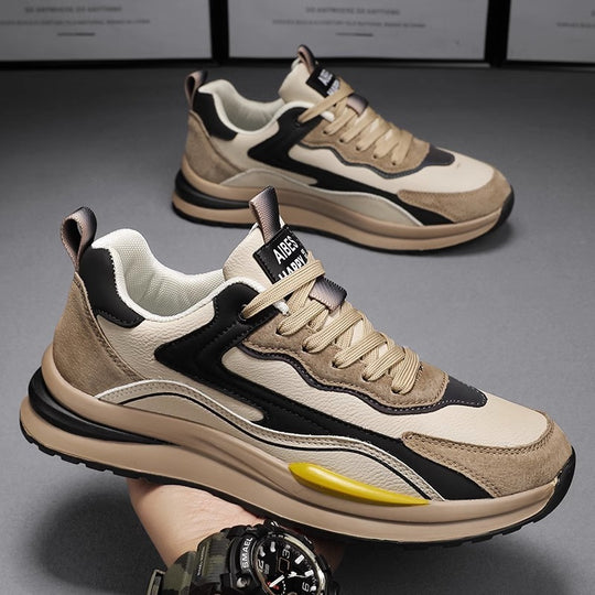 Herren sportive Chunky-Sneaker mit Wildleder- und Kunstlederoverlays, gepolstertem Einstieg und reaktiver Wellen-Zwischensohle EB