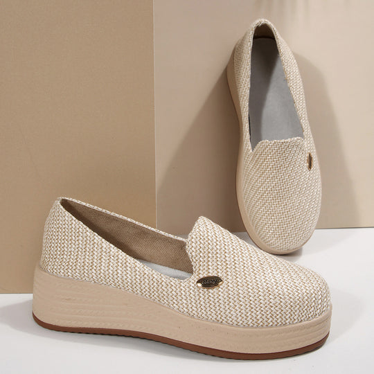 Damen Bequeme Plateauslipper mit elegantem Obermaterial EB