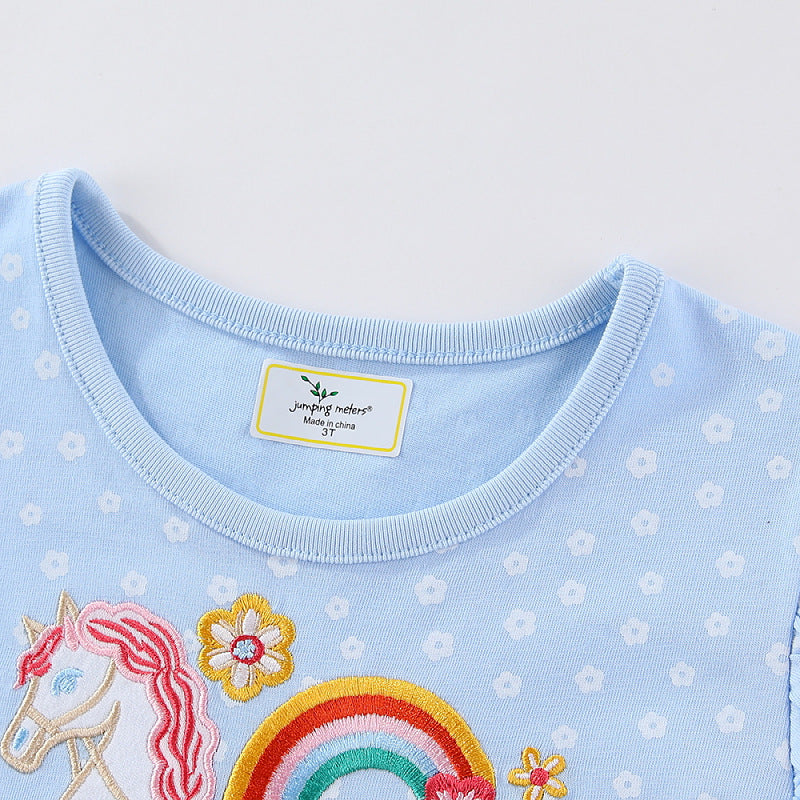 Mädchen Sommerkleid mit niedlichem Einhornmotiv und Rüschendetails EB