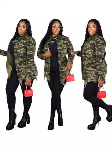 Damen modische Camouflage-Überwurfblick EB
