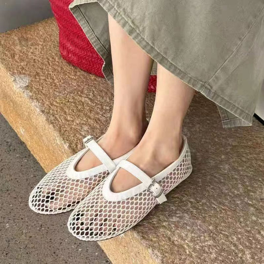 Damen Netzschuhe mit verstellbarem Riemen und atmungsaktivem Obermaterial EB