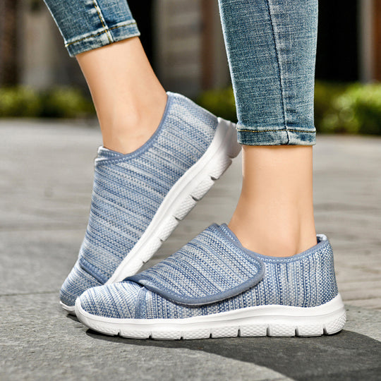 Damen Komfortable Slip-On Sneakers mit verstellbarem Klettverschluss EB