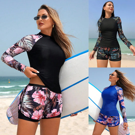 Damen Langarm Surfshirt mit komfortabelen Shorts EB