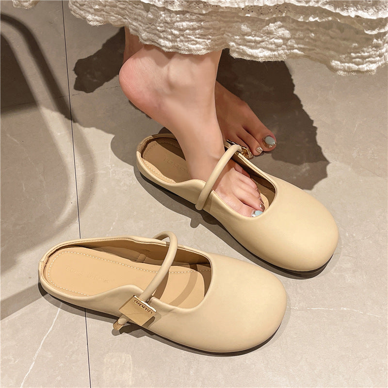 Damen Ballerinas mit modischem Riemchen und gepolsterter Innensohle EB