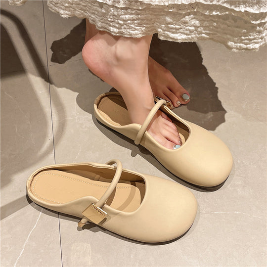 Damen Ballerinas mit modischem Riemchen und gepolsterter Innensohle EB