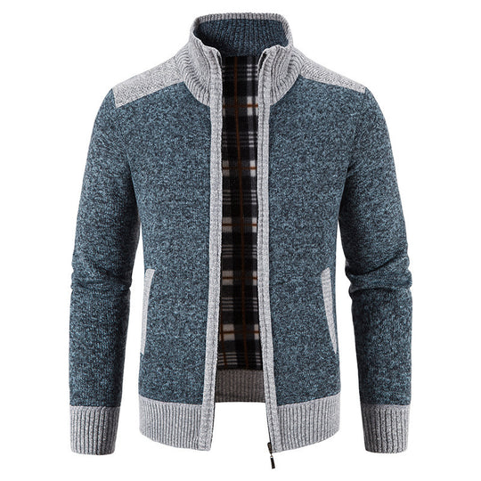 Herren Strickjacke mit hohem Kragen EB