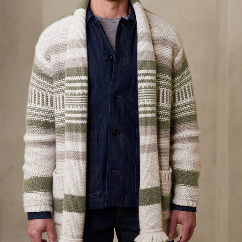 Herren Strickjacke mit modernem Muster und praktischen Taschen EB