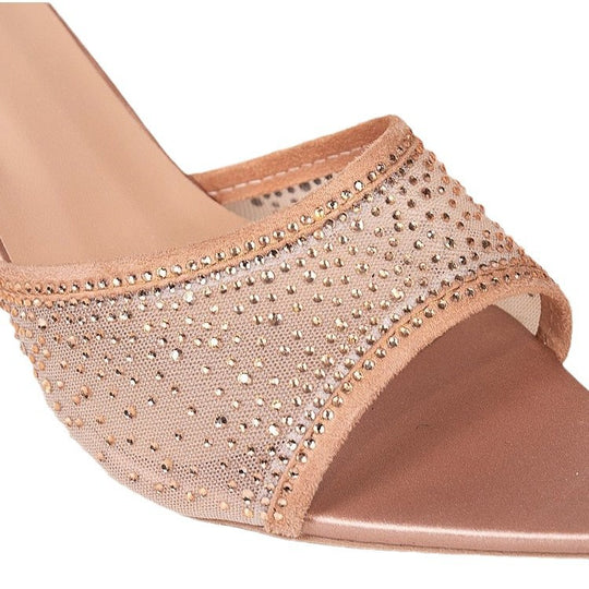 Damen Glamouröse Mules mit funkelnden Strass-Verzierungen EB