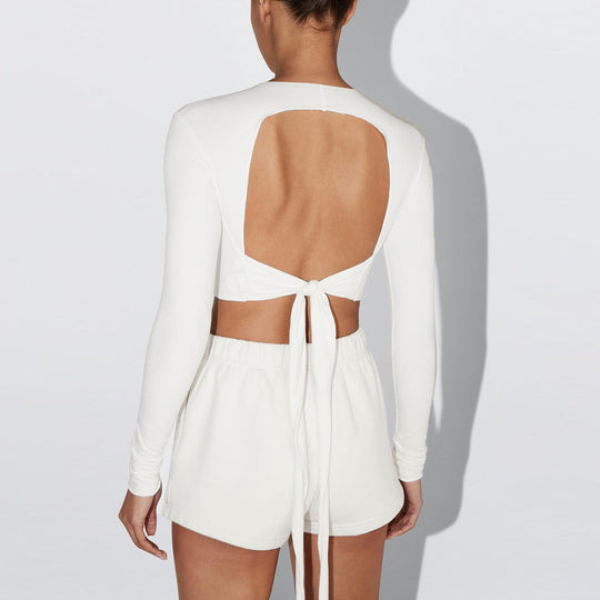 Damen Langarm Cropped Top EB