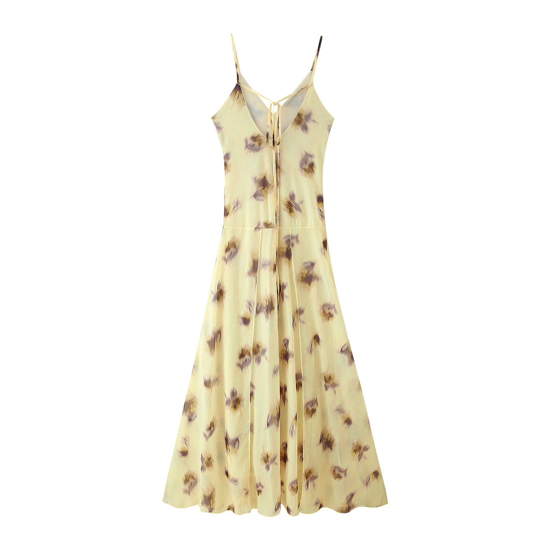Damen Maxikleid mit floralem Muster und leichtem Chiffon EB