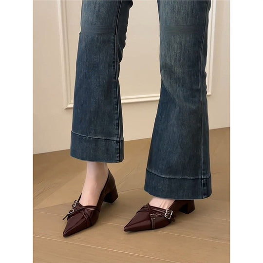 Damen elegante Stiletto-Pumps mit modischem Riemendesign EB