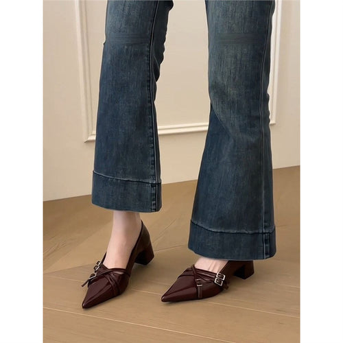 Damen elegante Stiletto-Pumps mit modischem Riemendesign EB