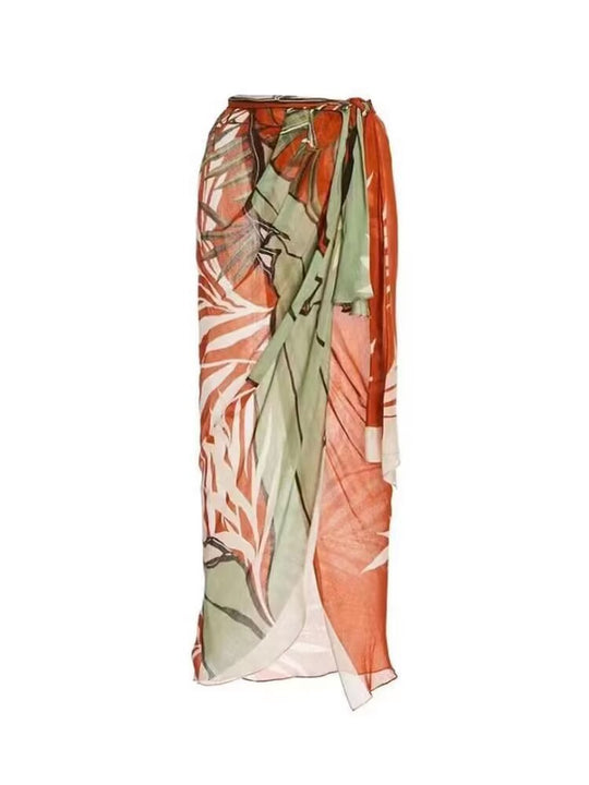 Damen Badeanzug-Set mit asymmetrischem Oberteil und elegantem Sarong EB