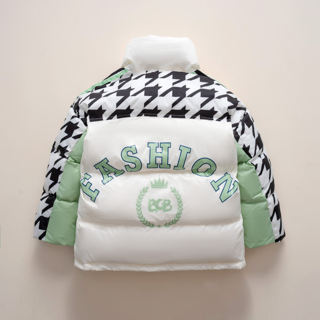 Damen Übergroße Steppjacke mit trendigem Patchwork-Design EB