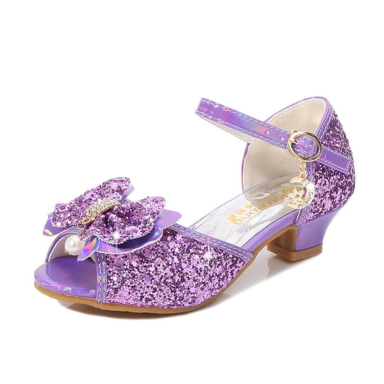 Mädchen Glitzernde Ballerinas mit Schleifenakzent EB