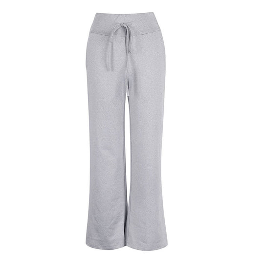 Damen Bequeme Sporthose mit hoher Taille und Kordelzug EB
