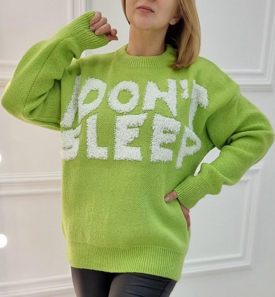 Damen Kuscheliger Statement-Pullover mit Motiv EB