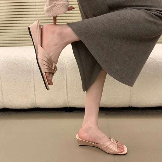 Damen Elegante Mules mit modischem Knoten-Design EB