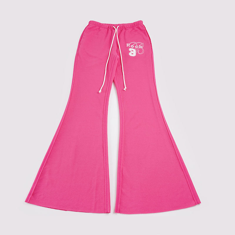 Damen nan ausgestellte Sweatpants mit extra weitem Schlag, elastischem Bund und Kordelzug EB