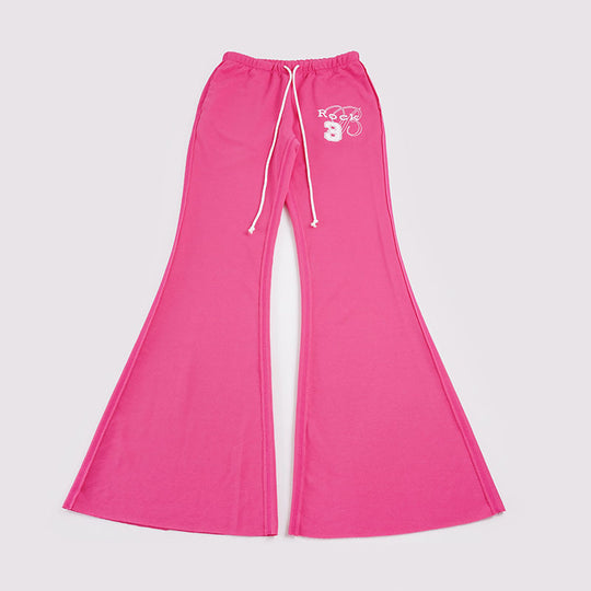 Damen nan ausgestellte Sweatpants mit extra weitem Schlag, elastischem Bund und Kordelzug EB