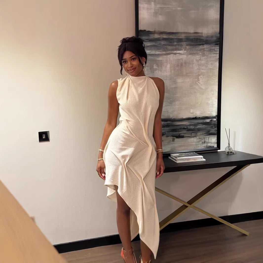 Damen asymmetrisches Freizeitkleid EB