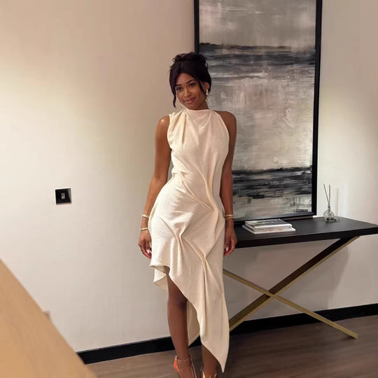 Damen asymmetrisches Freizeitkleid EB