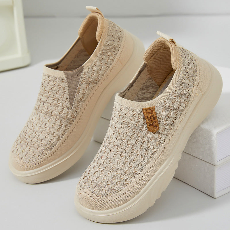 Damen Bequeme Slip-On Freizeitschuhe EB