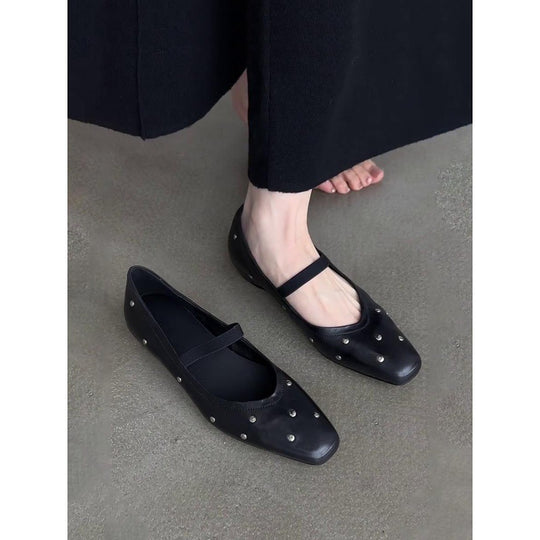 Damen Ballerinas mit Elastik-Riemchen und funkelnden Akzenten EB