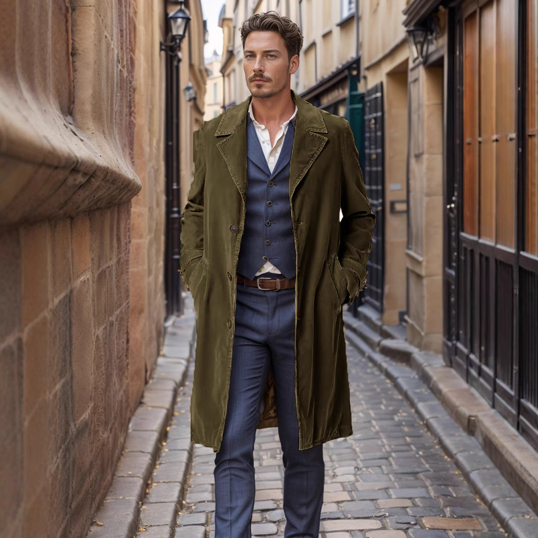 Herren eleganter und stilvoller Wollmantel EB