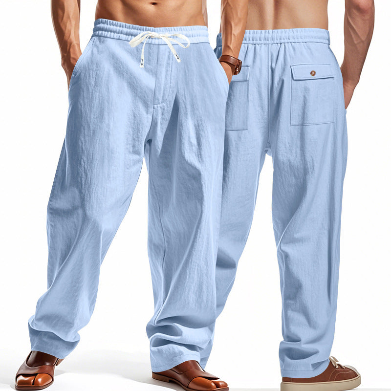 Herren Bequeme Strandhose mit elastischem Bund und praktischen Taschen EB