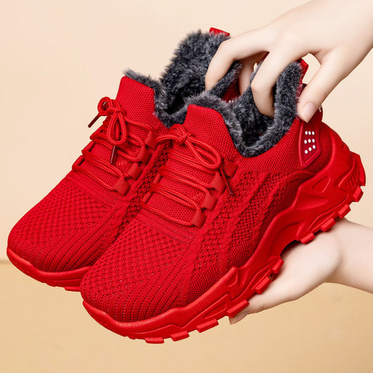 Damen Sportliche Sneaker mit kuscheligem Warmfutter und rutschfester Sohle EB