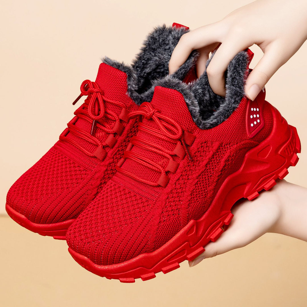 Damen Sportliche Winter Sneakers mit warmem Innenfutter und rutschfester Laufsohle EB