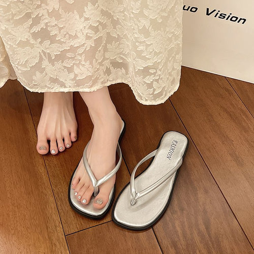 Damen modische Flip-Flops mit komfortablem Fußbett und raffiniertem Riemen EB
