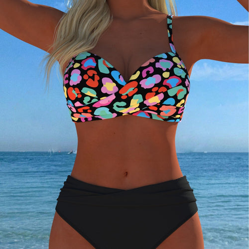 Damen Bikini-Set mit formendem Bustier und hoher Taille EB