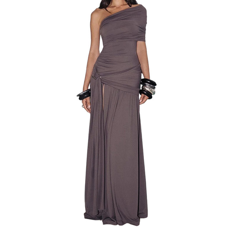 Damen Elegantes Wickelkleid mit asymmetrischem Schnitt und Rüschendetails EB