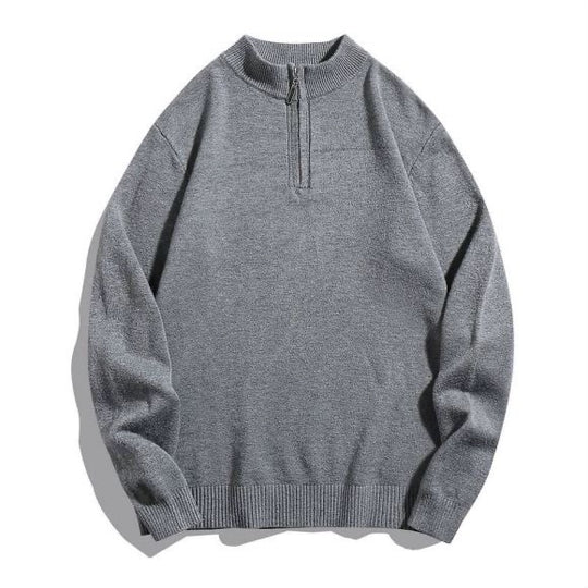 Herren gesunder und stilvoller Stehkragenpullover mit Reißverschluss EB