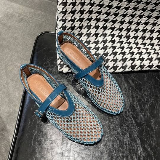 Damen Netz-Slipper mit verstellbarem Riemen und weichem Innenfutter EB