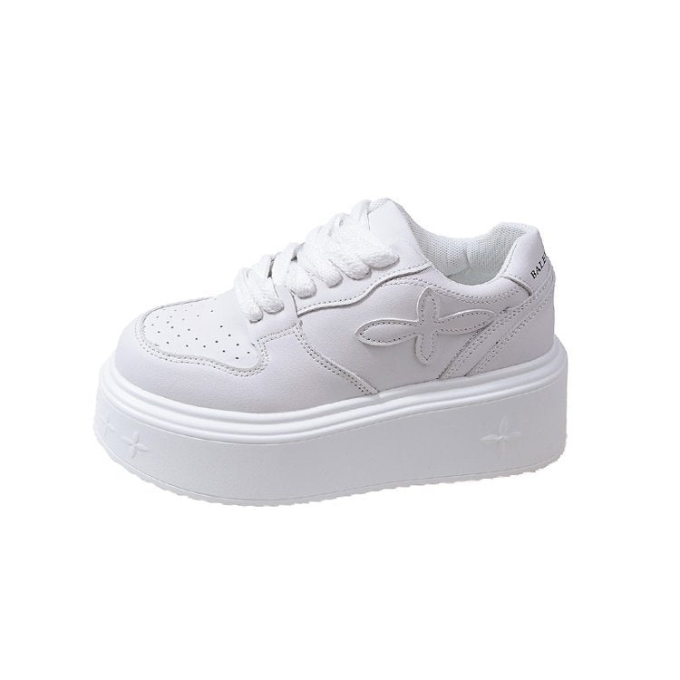 Damen modische Plateau-Sneaker mit dämpfender Sohle und atmungsaktivem Obermaterial EB