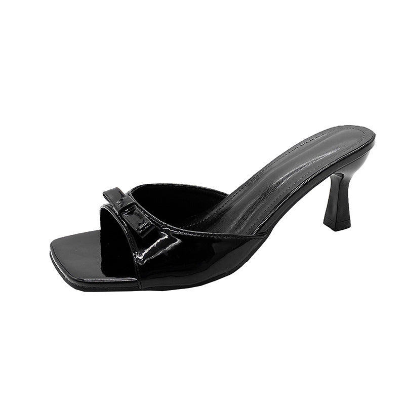 Damen elegante Absatzsandalen mit modischer Schleifenapplikation EB