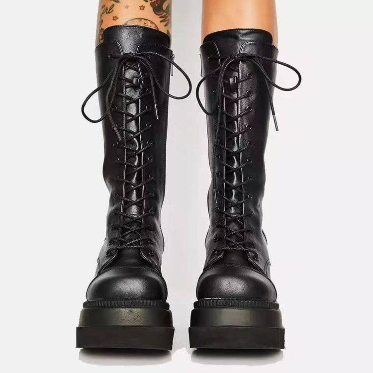 Damen Schnürstiefel im Urban-Style mit stabiler Sohle EB