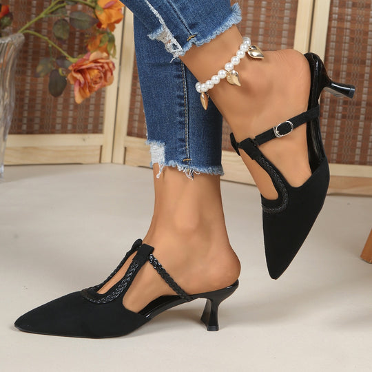 Damen elegante Slingback-Pumps mit Animal-Print und modischem Absatz EB
