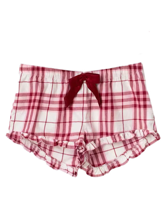Damen nan lässiges Schlafanzug-Set mit gerafftem Camisole-Oberteil, Rüschenunterbrust und Hose mit Gummibund EB