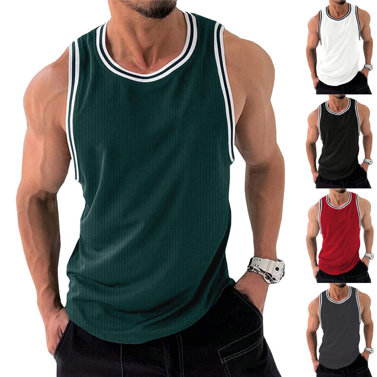 Herren Sportliches ärmelloses Tanktop mit atmungsaktivem Material und modernem Rippendesign EB