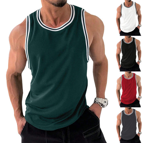 Herren Sportliches ärmelloses Tanktop mit atmungsaktivem Material und modernem Rippendesign EB