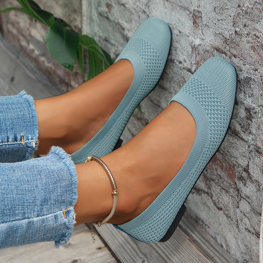 Damen Stylish und bequeme Ballerinas mit elastischem Obermaterial EB