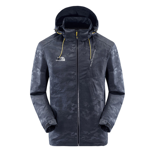 Herren wasserabweisende Camouflagejacke mit verstellbarer Kapuze EB